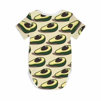 Avocado Baby Grow Baby Bodysuit, 4 of 4