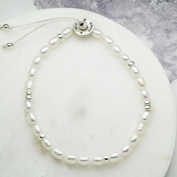 Personalised Pearl And Sterling Silver Bracelet, 2 of 4