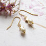 Pearl And Gold Plated Star Drop Earrings, thumbnail 1 of 6