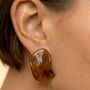 Tortoiseshell Brown Resin Earrings, thumbnail 1 of 5
