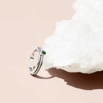 Lalita Chrome Diopside Sterling Silver Spinning Ring, 2 of 9