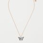 Enamel Blue Butterfly Short Necklace, thumbnail 2 of 6