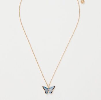 Enamel Blue Butterfly Short Necklace, 2 of 6
