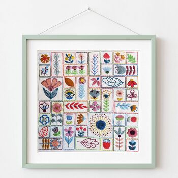 Flowery Folk Hand Embroidery Pattern Digital Product, 7 of 8