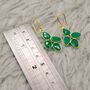 Green Onyx Silver Drop Earrings, thumbnail 5 of 8