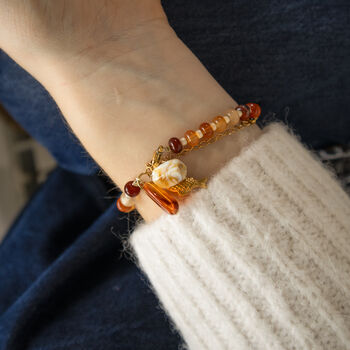 Amber Gingham Charm Bracelet, 2 of 3