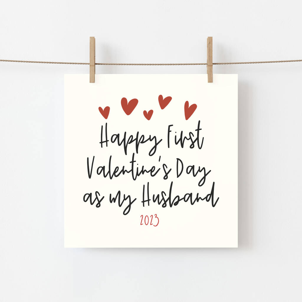 Happy First Valentine's Day As My Husband Card By Parsy Card Co ...