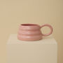 Pink Handmade Wavy Ceramic Mug, thumbnail 1 of 6