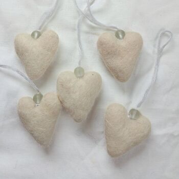 Fair Trade Mini Felt Heart Hanging Decoration, 5 of 12