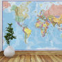 Giant World Map Mural Blue Ocean, thumbnail 1 of 3