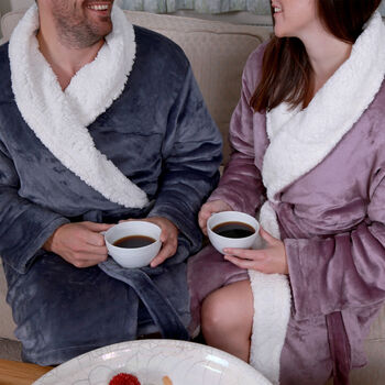 Personalised Super Soft Sherpa Style Dressing Gown With Star Sign Design, 9 of 12