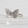 Silver Fingerprint Butterfly Ring, thumbnail 1 of 4