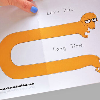 Love You Long Time Sausage Dog Card, 2 of 3