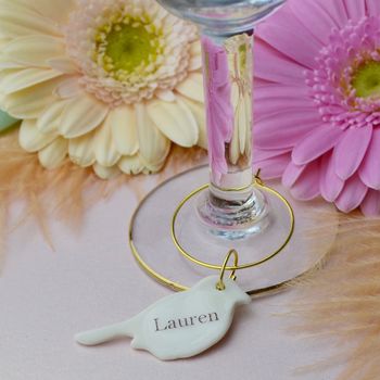 Personalised Bird Wedding Glass Charms, 4 of 5