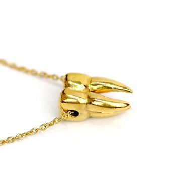 Gold Vermeil Tooth Pendant Necklace, 5 of 6
