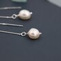 Baroque Pearl Threader Earrings In Sterling Silver, thumbnail 2 of 10