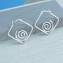 Sterling Silver Square Swirl Hoop Earrings, thumbnail 1 of 2