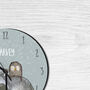Racoon And Owl Personalised Clock, thumbnail 2 of 3