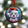 Bichon Frise In Santa Hat Suncatcher Decoration, thumbnail 2 of 6