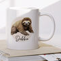 Personalised Name Painted Sloth Office Gift Mug, thumbnail 1 of 4
