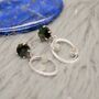 Raw Emerald And Moonstone Silver Earrings, thumbnail 2 of 7