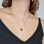 18ct Gold Plated Round Smoky Quartz Pendant Necklace, thumbnail 2 of 4