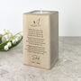 Personalised Happy Heavenly Father's Day Wooden Tea Light Holder 10cm, thumbnail 1 of 5