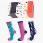 Leopard Print Lightning Bolts Bamboo Socks Gift Box, thumbnail 1 of 4