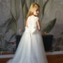 Ameria Flower Girl Dress In White | Communion Dress, thumbnail 2 of 8
