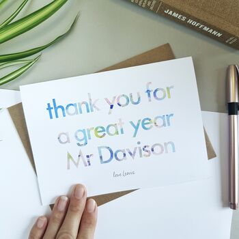 Thank You For A Great Year | Personalised Teacher Card, 3 of 3