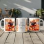 Personalised Autumn Pug Playing In Leaves Gift Mug, thumbnail 2 of 2