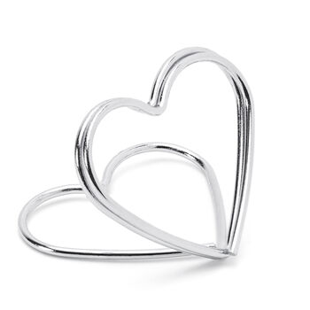 Silver Heart Place Card Holders, 4 of 5