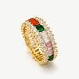 Stacking Rainbow Ring With Colourful Baguette Stones, thumbnail 1 of 3