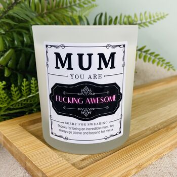 Personalised Fucking Awesome Neon Mothers Day Candle, 4 of 12
