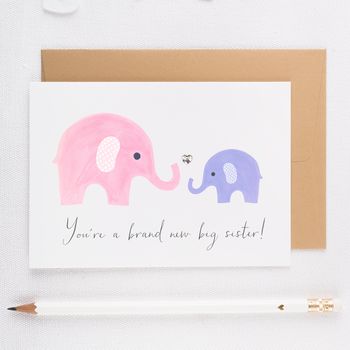 'brand New Big Sister' Card By Here's To Us | notonthehighstreet.com