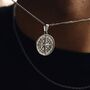 Silver Compass Men Necklace Gift, thumbnail 3 of 6