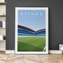 Manchester City Etihad Stadium From The Touchline Poster, thumbnail 3 of 7