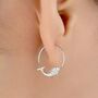 Mermaid Open Hoop Earrings In Sterling Silver, thumbnail 1 of 11