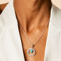 Infinity Universe Turquoise Silver Necklace Earring Set, thumbnail 6 of 9