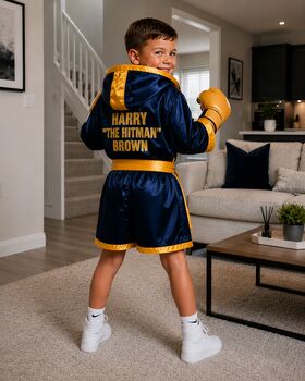 Personalised Boxing Robe And Shorts Set, 10 of 10