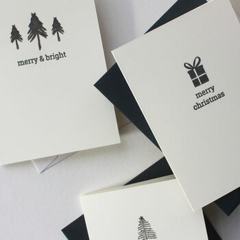 Pack Of Eight Letterpress Christmas Cards, 8 of 10