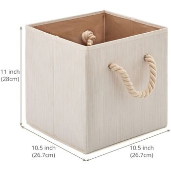 Set Of Four Foldable Baskets With Cotton Rope Handle, 4 of 4