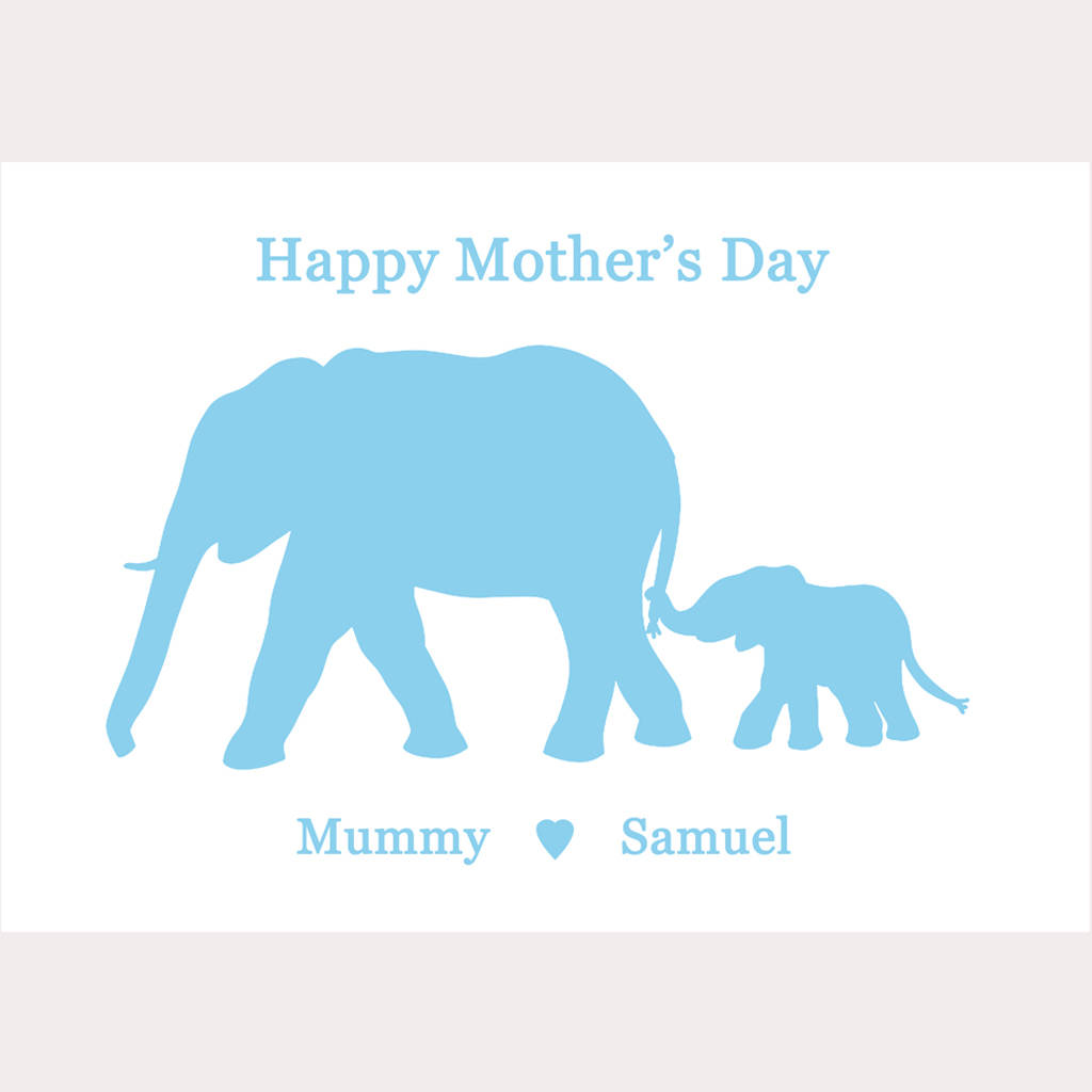 personalised elephants mother's day card by clean design ...