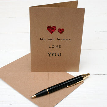 Me And Mummy Love You Card, Father's Day Card, 2 of 7