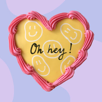 Personalised Retro Heart Iced Biscuit In Smile, 2 of 4
