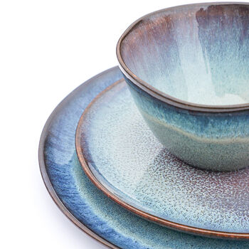 Handmade Ceramic Moon Glaze Blue Bowl, 2 of 8