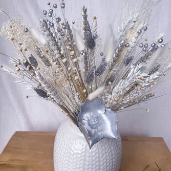 Christmas Dried Flowers In White And Silver, 3 of 4