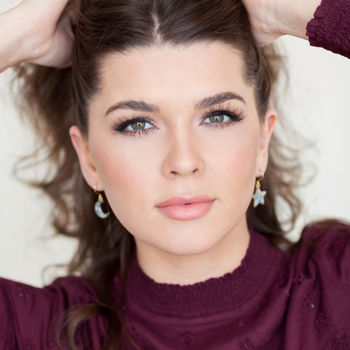 Mismatched Moon And Star Sparkle Earrings, 2 of 9