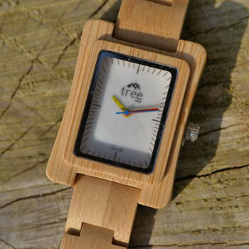 Coral White Face Bamboo Watch With Bamboo Strap, 7 of 7