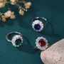 Sterling Silver Vintage Inspired Garnet Red Cz Ring, thumbnail 6 of 10
